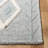 Vermont Hand Loomed Wool/Cotton Southwestern Rug in Ivory/Blue-1912415536