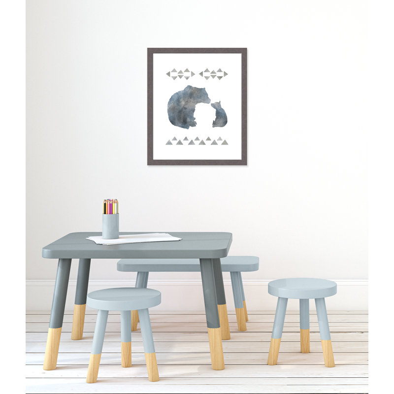«Little Man Cave Bears», art encadré, H 24,5 po x l 20,5 po x P 0,63 po, Cadre gris