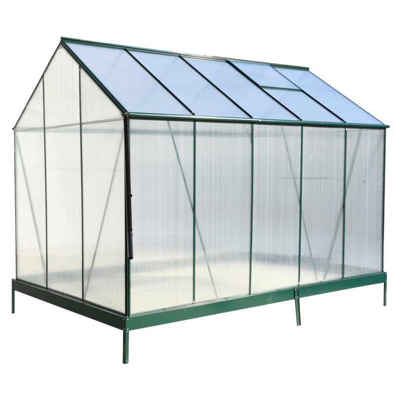 Serre en polycarbonate, H 96,8 po x l 75,2 po x P 123,2 po, Vert clair