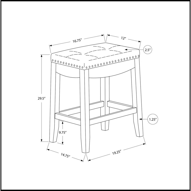 Tabouret de bar transitionnel, ensemble de 2, hauteur de comptoir, siège de selle, cuisine, aspect bois et cuir