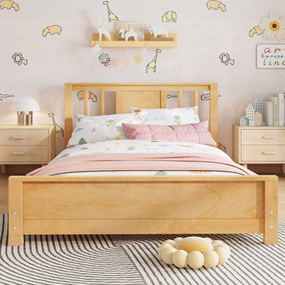Low Profile Floor Bed with Headboard,Support Slats