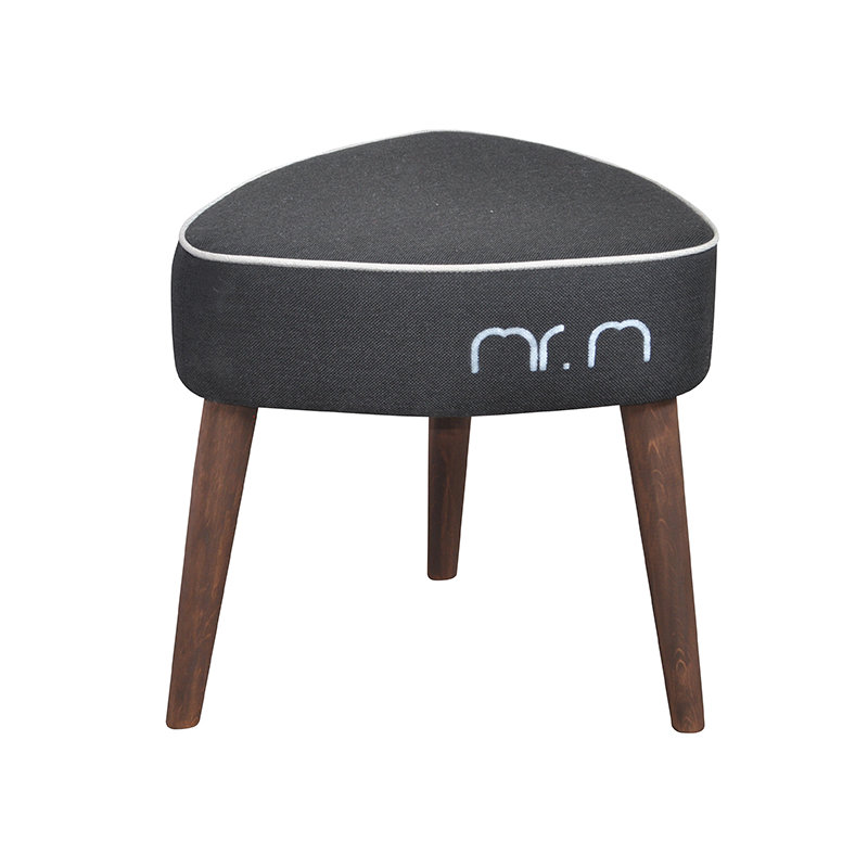 Manufactured Wood Accent Stool, Black/Cream
