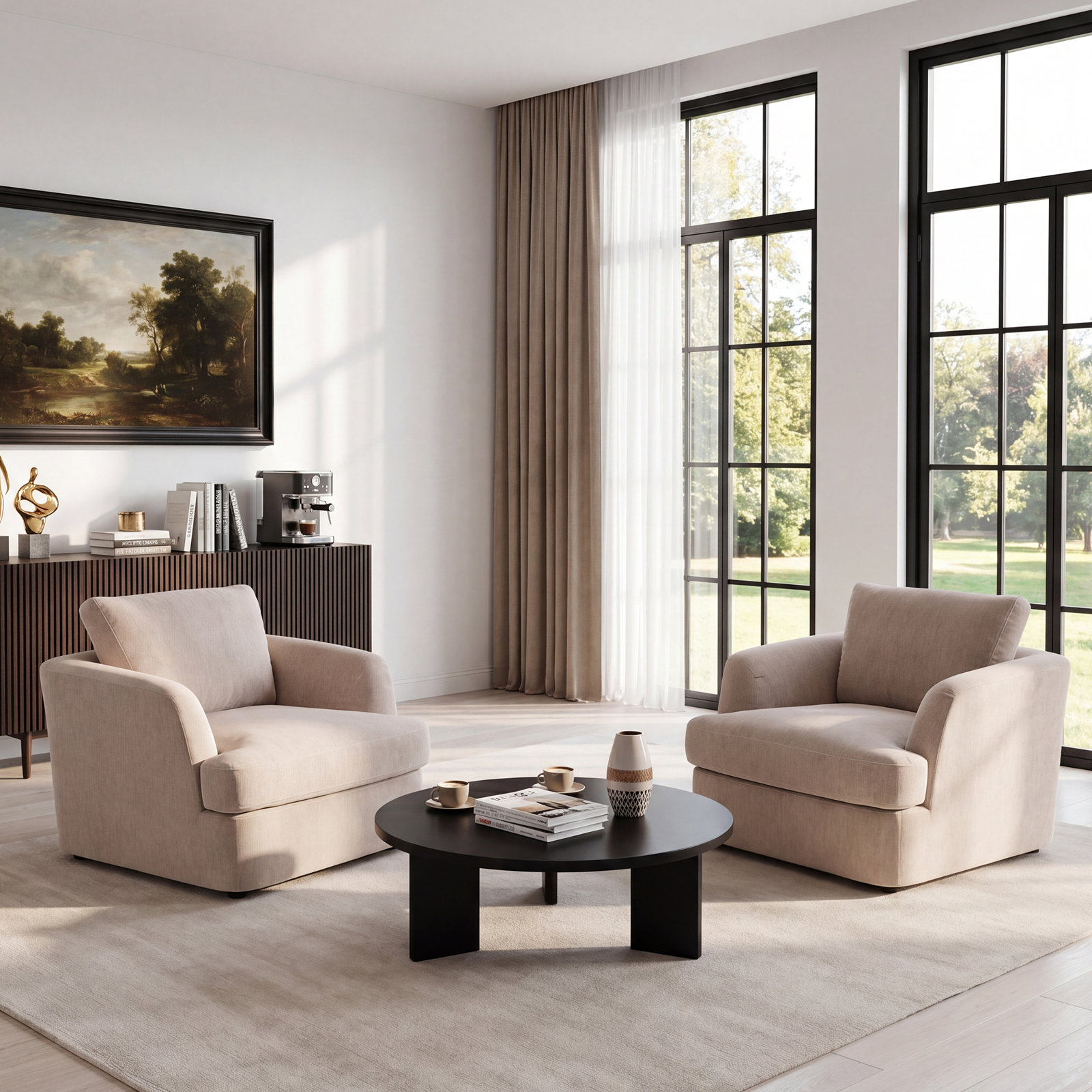 Alameda Velvet Armchair, Sandstone Velvet