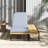 Outdoor Chaise Lounge Chair | 5-Position Adjustable Backrest | Reclining With Cushion In Gary | Patio Lounger With Wood Side Table | Sturdy Frame For Poolside  Garden, And Backyard-386916573