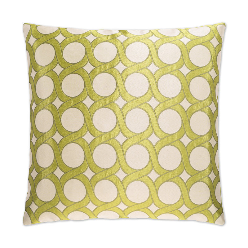 Belle Curve Geometric Throw Pillow, Citrine, Square 22"