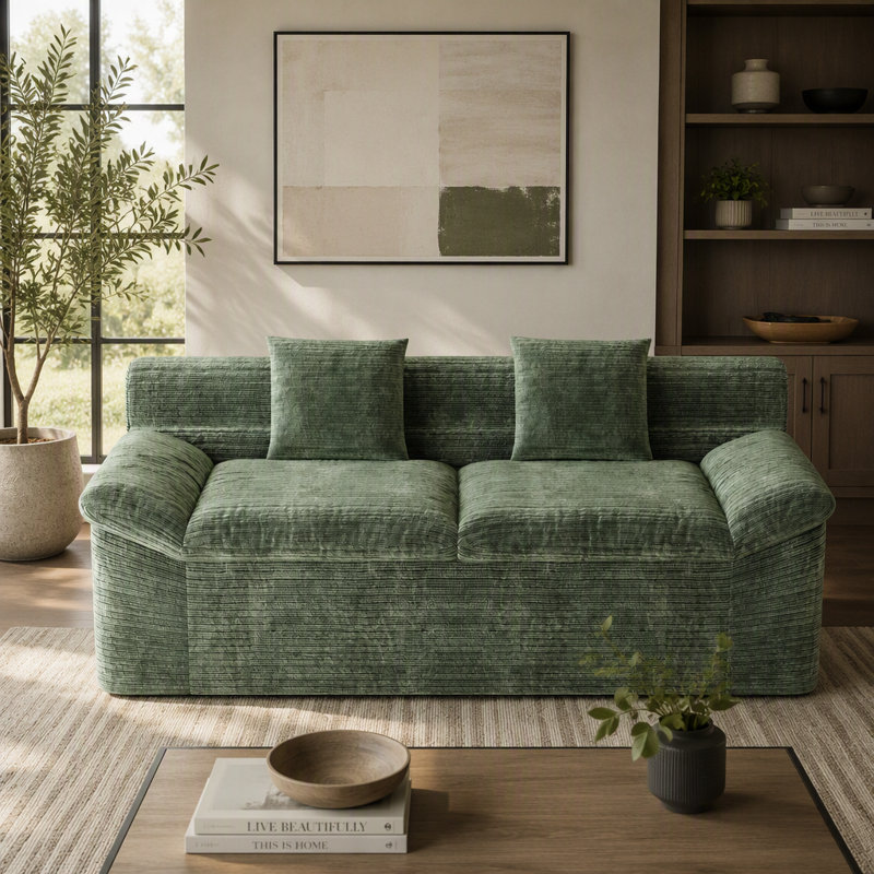 Canapé 71 po 71 po, chenille, sièges profonds, canapé causeuse confortable, sans assemblage, 1 pièce pour salon, chambre à coucher, salle de conférence, appartement