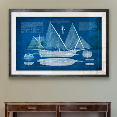 «Antique Ship Blueprint III» par Paul Cezanne - reproduction d'art encadrée