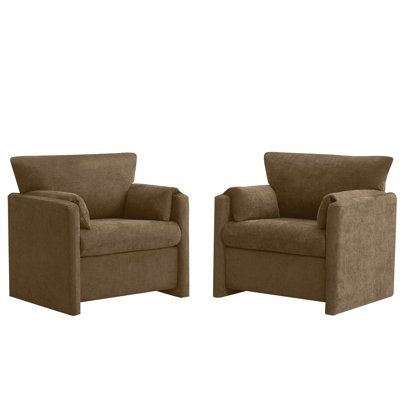 Fauteuil d'appoint surdimensionné en chenille 32,7 po (ensemble de 2