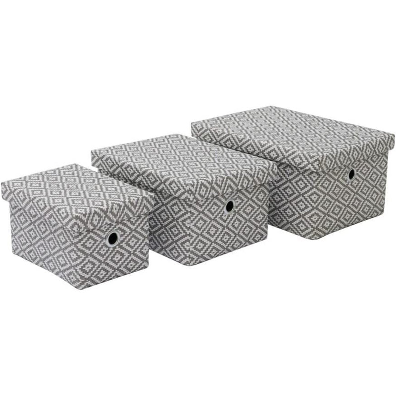 MantraRaj 3 Piece Storage Boxes Rectangular Paper Storage Baskets Home Decor Storage Organisation