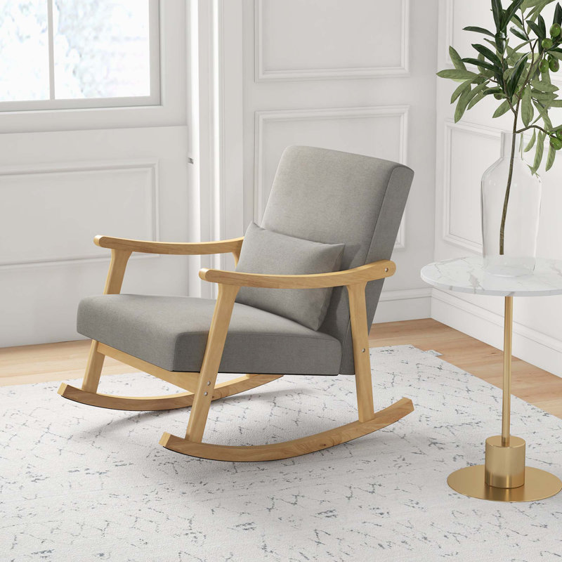 Chaise berçante en bois massif Kiren