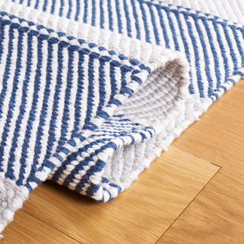 Tapis rayé kilim 803 gris / bleu, Rectangle 4pi x 6 pi