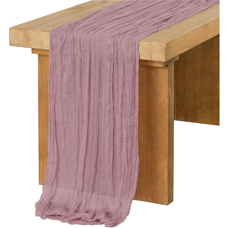 14Ft Lilac & Gold Cheesecloth Table Runner Boho Ch...