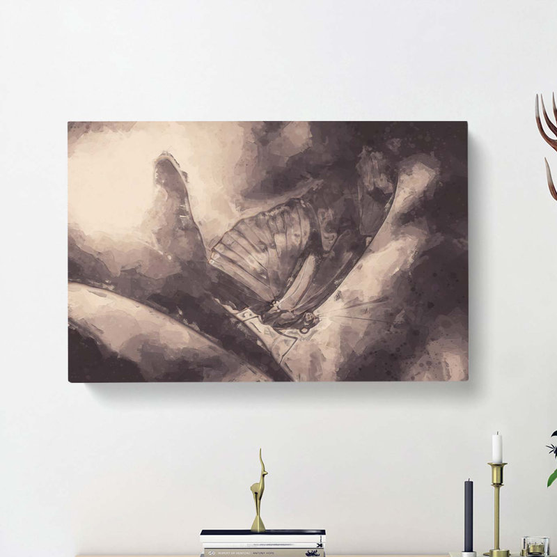 Butterfly Wing In Abstract - Wrapped Canvas Painting, 35cm H x 50cm W x 3cm D