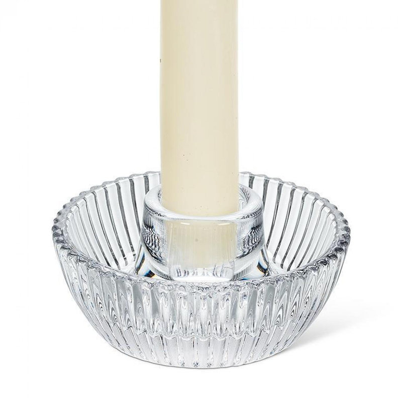 Ribbed Round Taper Candle Holder