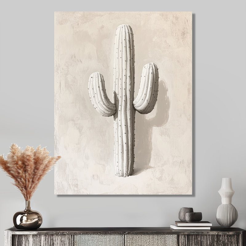 Saguaro ivoire - Décoration murale cactus, impression sur métal, H 32 po x l 24 po