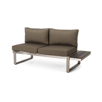 Right Arm Seater In Khaki Aluminium - Cozy And Modern. 64.08In. D X 30.7In. W 27.01In. H, 43.54Lb. Heavy Stylish. Depth Width Height,