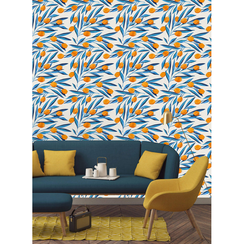 Rouleau de papier peint adhésif Piltzville Kumquat, L 10,42 pi x l 25 po
