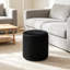 37.5cm Wide Velvet Cylinder Striped Standard Ottoman-1343830869