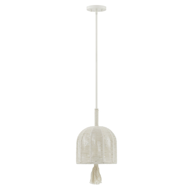 Lunara 3-Light Pendant in Cotton by Breegan Jane, 17"H x 10"W, 3