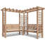 Dunster House Wooden Corner Pergola Arch with Bench, Trellis and Mini Table Gerlinde