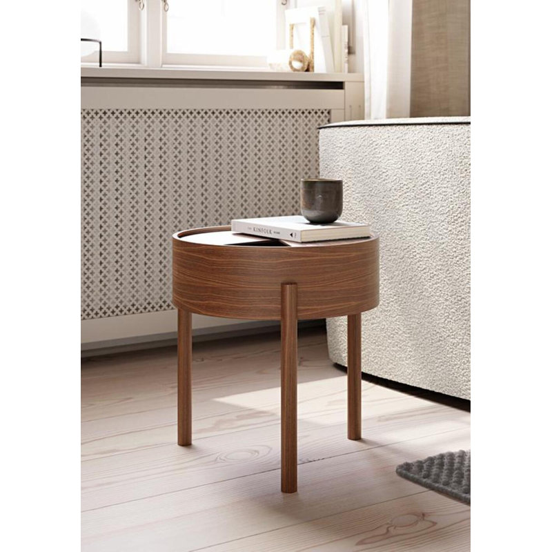 Arc Side Table, Matte Lacquered Walnut