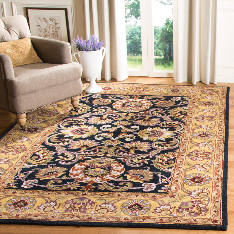 Santoyo Hand Tufted Wool Oriental Rug, Rectangle 6' x 9'