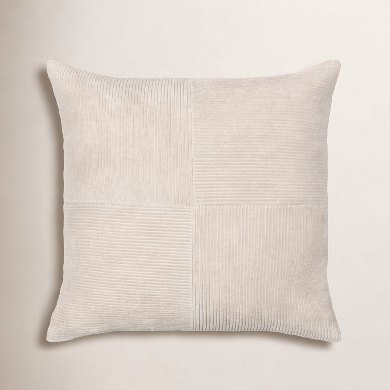Selma Down Reversible Throw Pillow, Light Beige, 20" x 20"