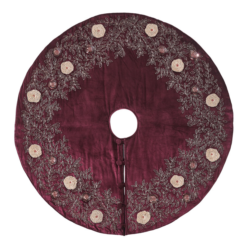 Burgundy/Cream Tree Skirt