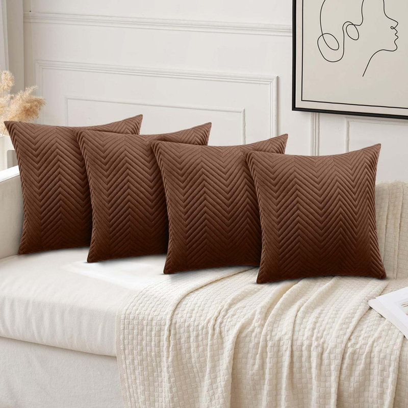 Square Throw Cushion Pad, Coffee