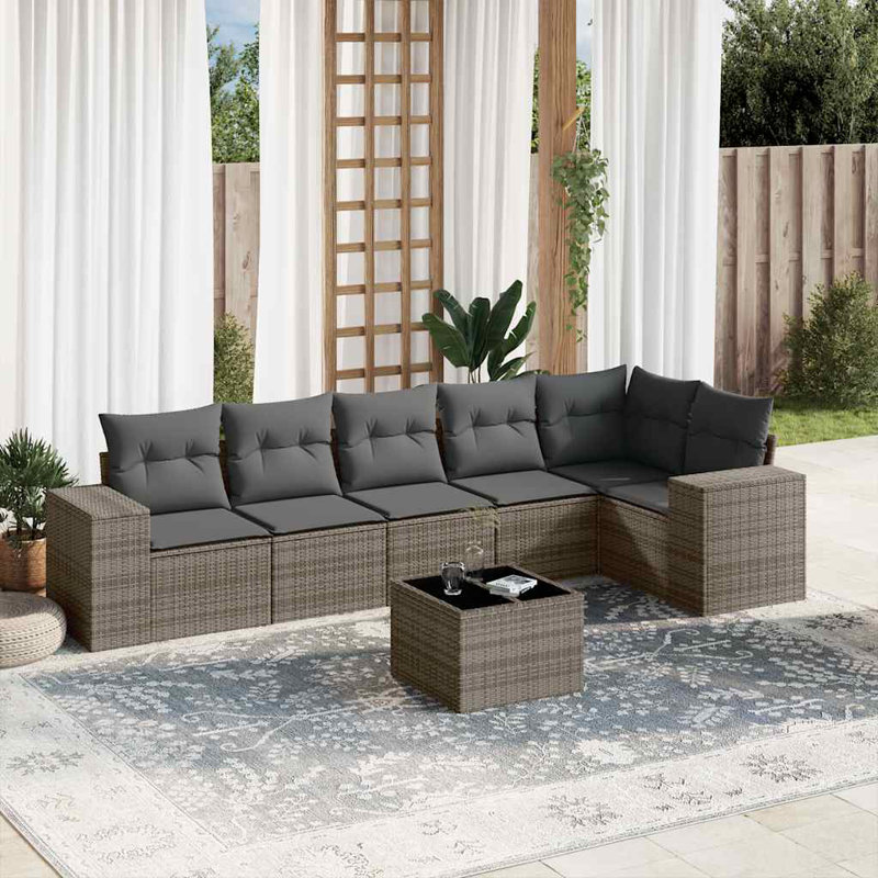  Ensemble de canapé de jardin gris