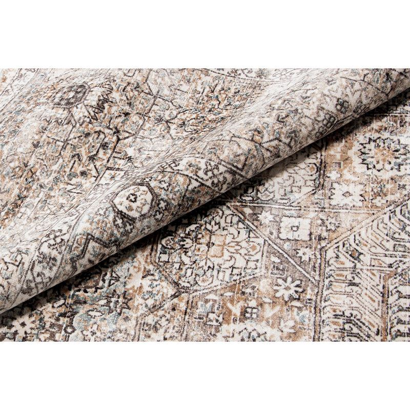 Tapis brun et gris de haute qualité noué à la main Riviera, Rectangle 6 pi x 9 pi