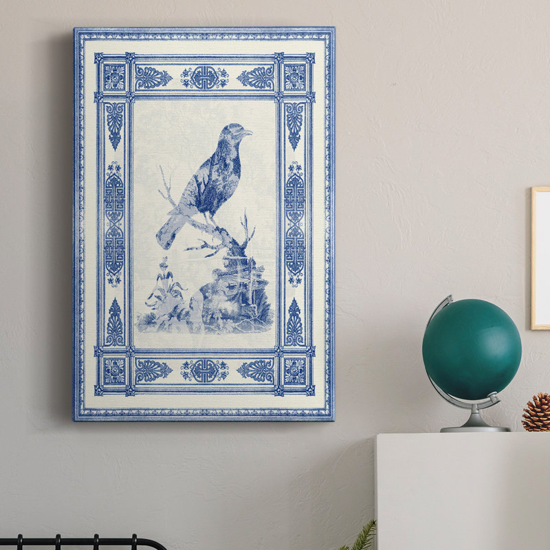 Toile de Jouy I - impression sur toile tendue, H 27 po x l 16 po x P 1 po