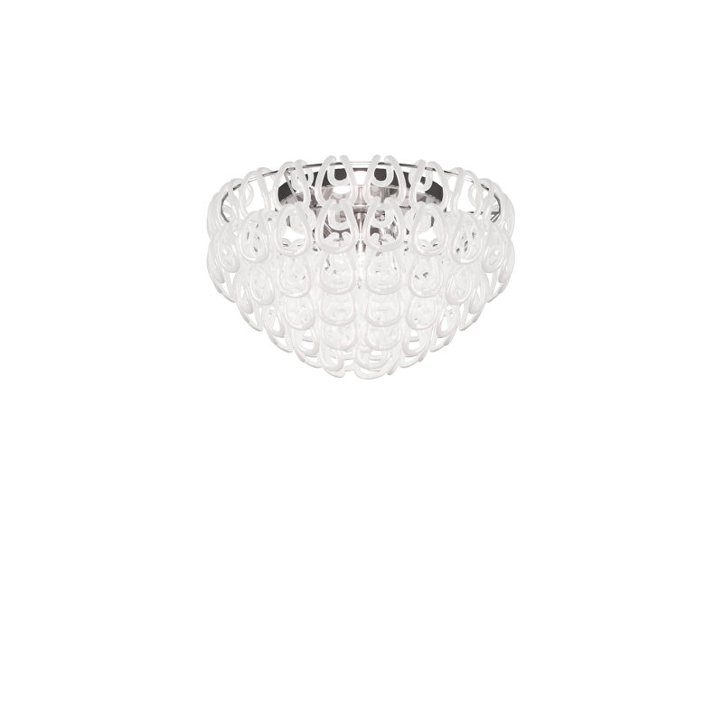 Giogali Ceiling Lamp 60 Crystal Smoky Matt Bronze 1 E26 Ul 1, Glossy Chrome, White
