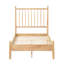 Lit plateforme simple Mid-Century moderne avec finition naturelle, lattes verticales sur la tête de lit et rails inclus, y compris toutes les pièces nécessaires, aucune fondation requise
