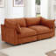 Chenille orange 2 places avec rangement caché dans le repose-pieds et le siège, conception douce enveloppante en croissant faite de chaque passepoil lisse-1041292582