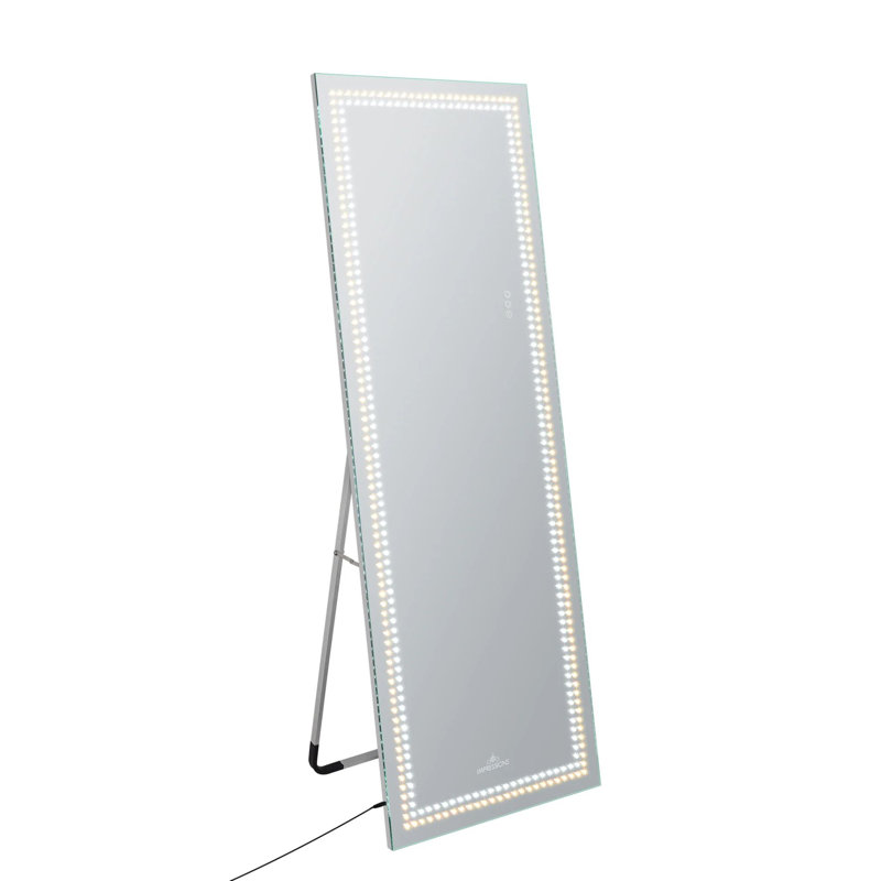 Miroir de maquillage pleine longueur Caelynn, Argent argent