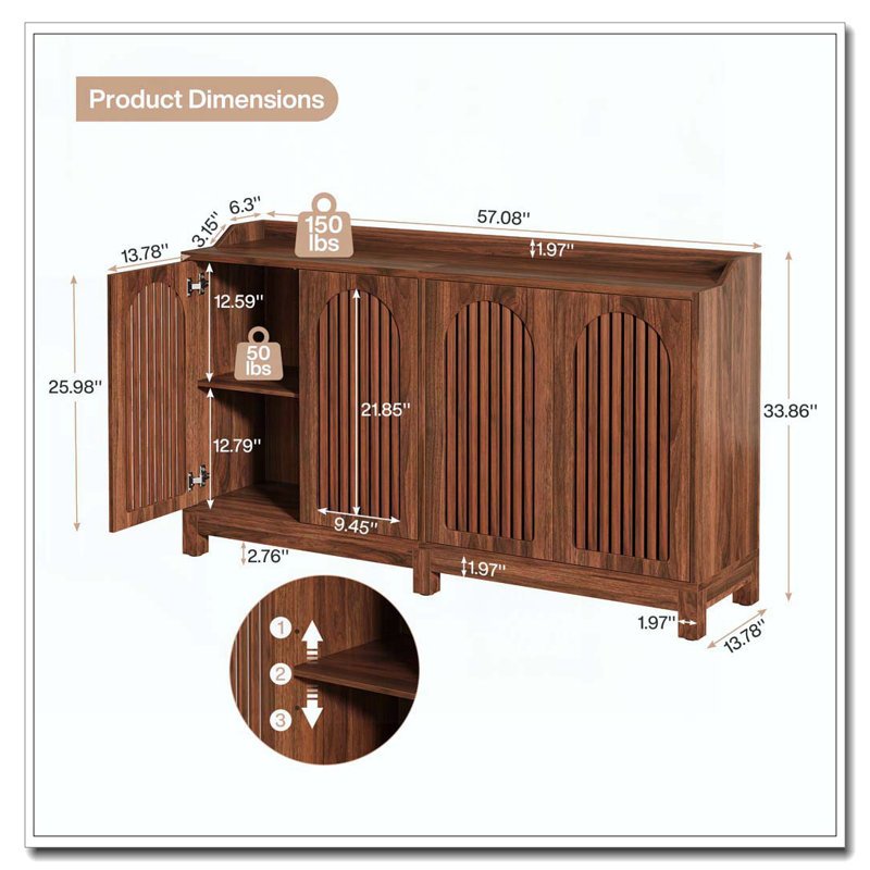 Buffet 4 portes avec rangement