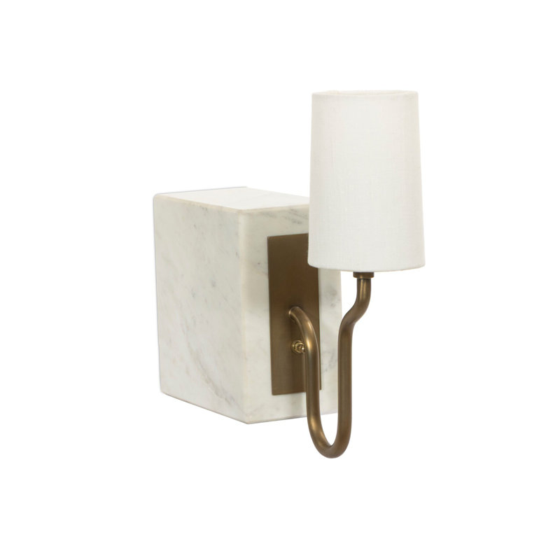 Calla Bookshelf Lamp, White Marble