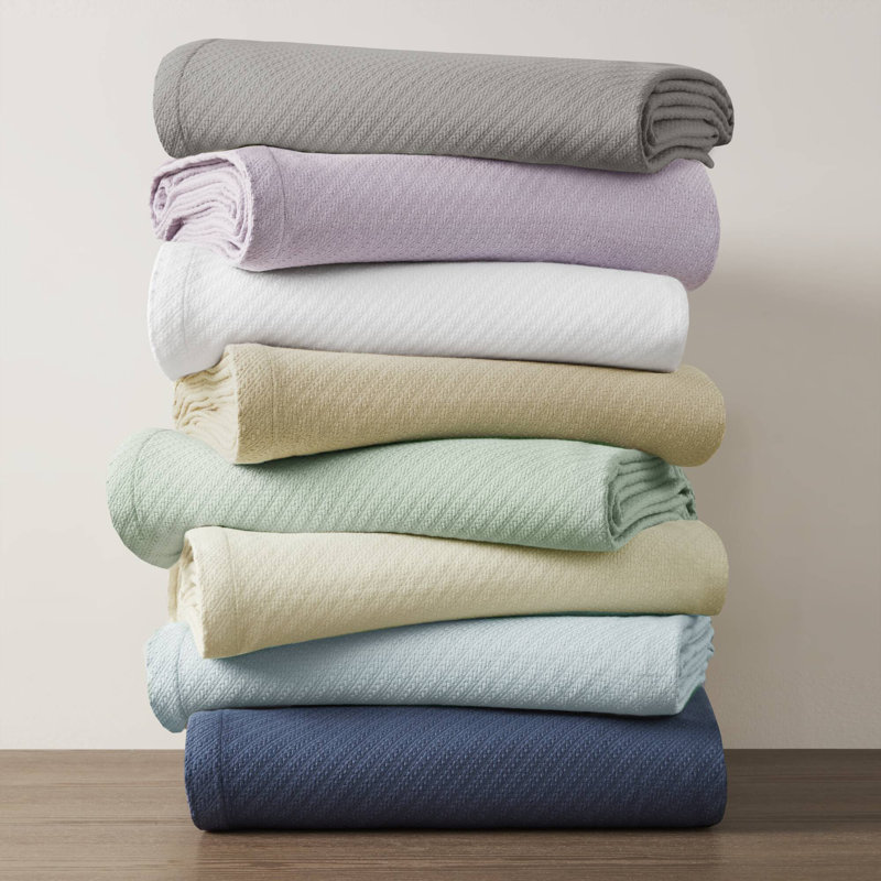 Liquid Cotton Breathable Woven Blanket, Twin, Seafoam