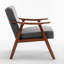 Chaise d'appoint avec revêtement en velours et structure en bois massif, mobilier de salon classique de style Mid-Century moderne pour sièges supplémentaires-41996909