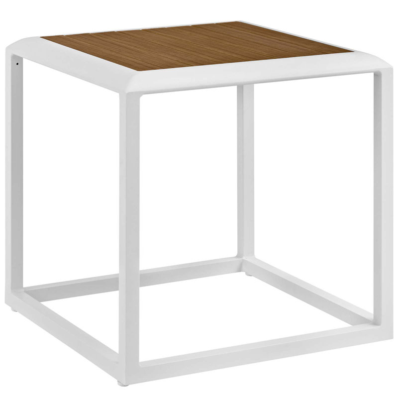 Saieman Side Table, Natural/White