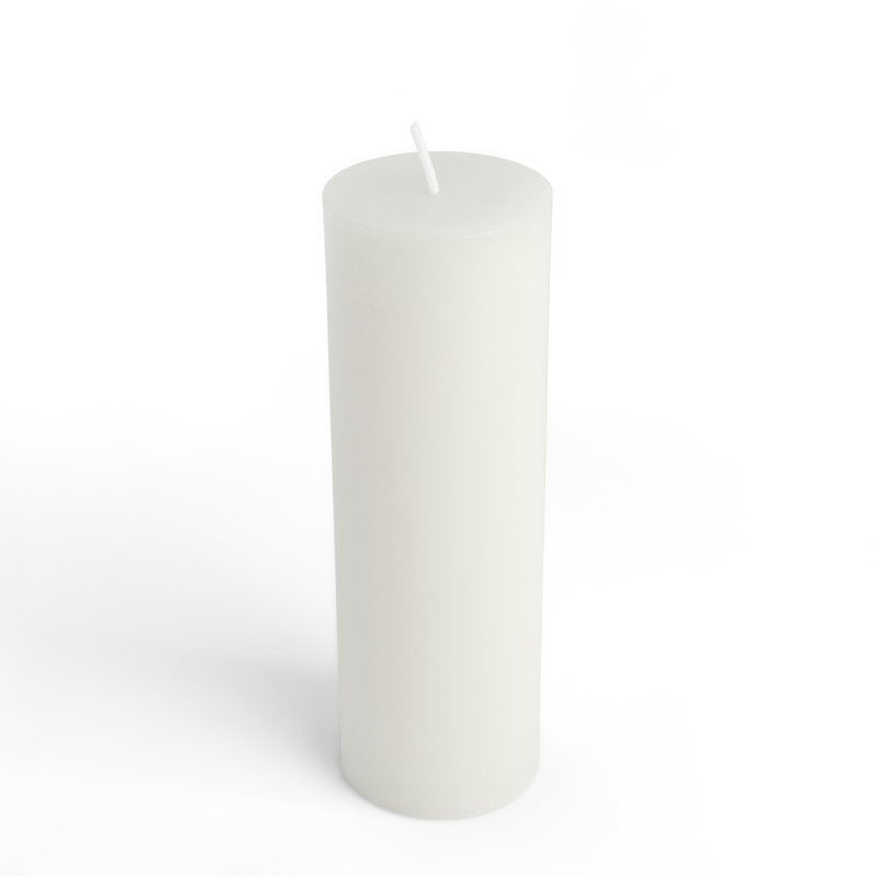 6 Inch White Pillar Candle, 1, White, 6" H x 2" W x 2" D