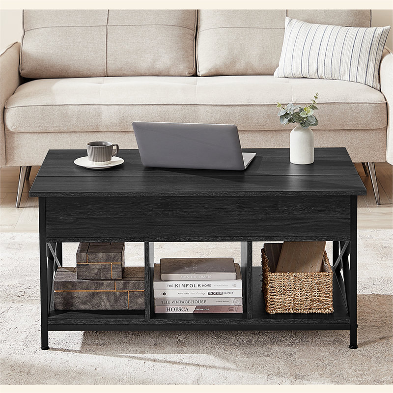 Carnagall Lift-Top Storage Coffee Table, Charcoal Gray