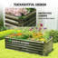 Lit de jardin surélevé galvanisé 6 pi x 3 pi x 2 pi, effet bois clair-1627556098
