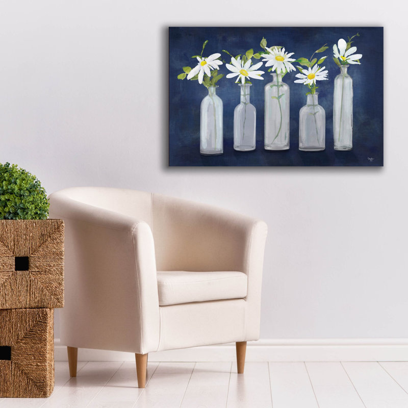 Toile murale épique «Daisies In A Row» par Mollie B., 40 po x 26 po, H 26 po x l 40 po