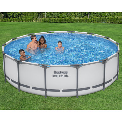 Bestway Steel Pro MAX - 14' x 42", Grey -Round Above Ground Swimming Pool Set