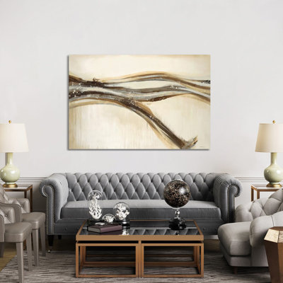 Catching A Metallic Wave by Liz Jardine - Wrapped Canvas Painting