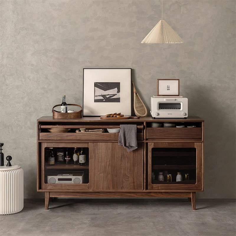 Buffet décoratif multifonctionnel de style japonais, H 34,65 po x l 62,99 po x P 16,54 po