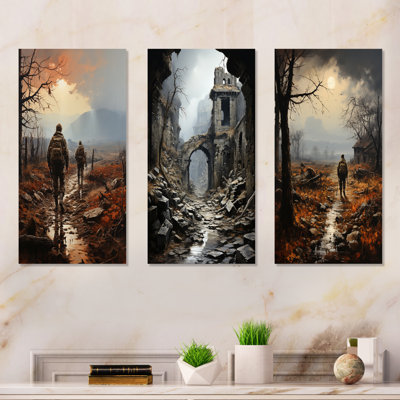 Military War Landscape No Mans Land  Military Wall Decor Set Of 3
