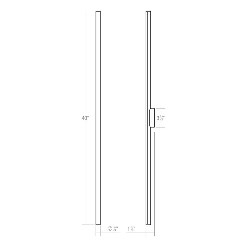 Fino 40" Satin Chrome Dimmable LED Outdoor Bath Bar